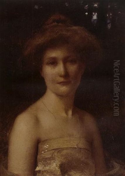 Portrait De Jeune Femme Dans Un Sous-bois by Henri-Paul Royer