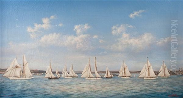 Segelregatta Vor Pula by Ludwig Rubelli Von Sturmfest