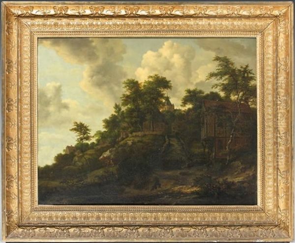 Paysage De Foret Avec Une Vue Sur Le Chateau De Bentheim by Jacob Van Ruisdael