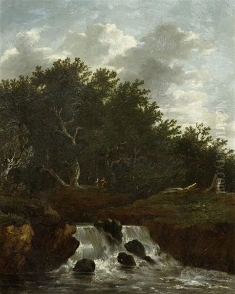 Berglandschaft Mit Einem Wasserfall by Jacob Van Ruisdael