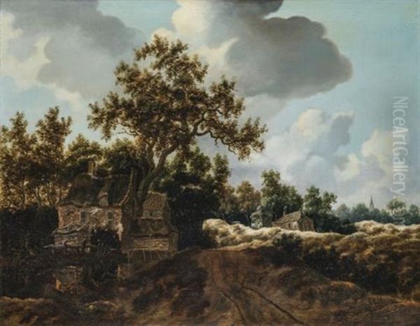 A Landscape With A Road And A House by Jacob Van Ruisdael