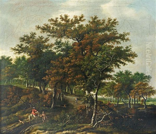 Waldlandschaft Mit Figurenstaffage by Jacob Van Ruisdael