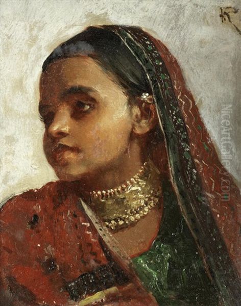 Portrait Of An Indian Girl by Horace Van Ruith