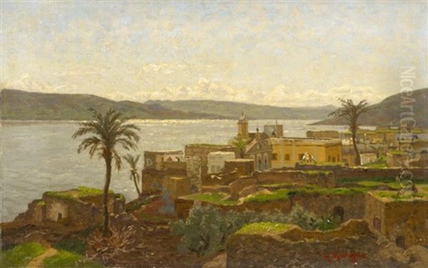 See Genezareth, Tiberias Mit Dem Lateinischen Kloster by Julius Friedrich Ludwig Runge