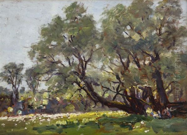 Untitled - Landscape With Trees by George Russell