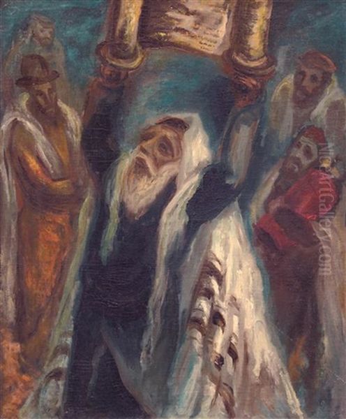 Rabbi Holding Torah by Issachar ber Ryback