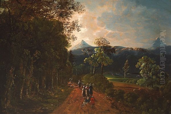 View Of The Great Sugar Loaf And Little Sugar Loaf, County Wicklow by William Sadler the Younger