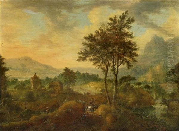 Bergige Landschaft (painted By A Dutch Artist) by Herman Saftleven