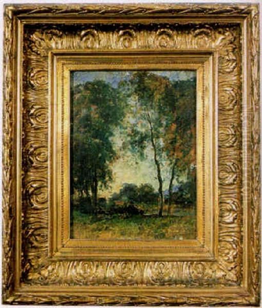 Paysage Au Bord De L'etang by Jean Aime Saint-Cyr Girier