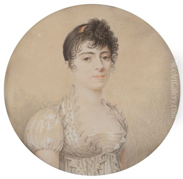 Portrait De Mlle Adelaide De Saint-memin by Charles Balthazar Julien Fevret de Saint-Memin