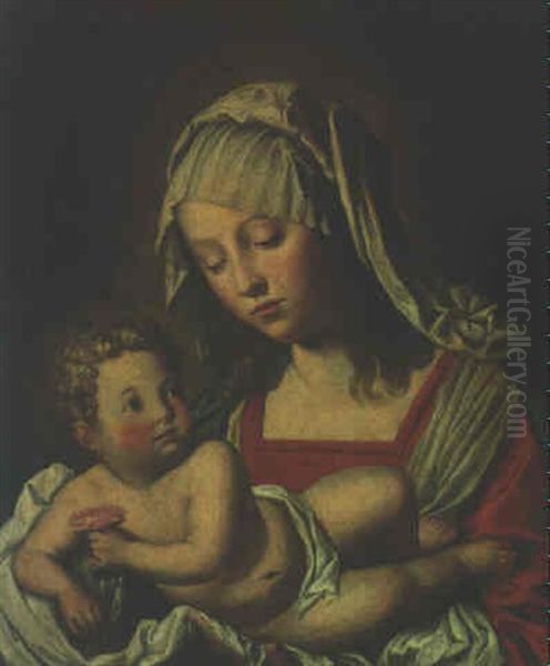 The Madonna And Child by Giovanni Battista Salvi (Il Sassoferrato)