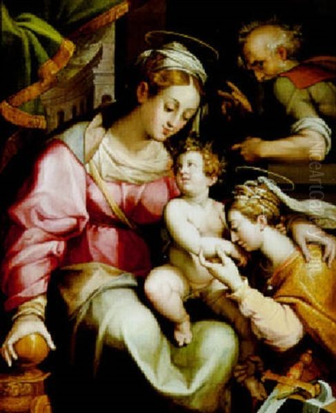 Lo Sposalizio Mistico Di Santa Caterina by Orazio Samacchini