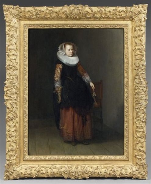 Portrait De Jeune Femme Tenant Un Gant by Dirck Dircksz van Santvoort