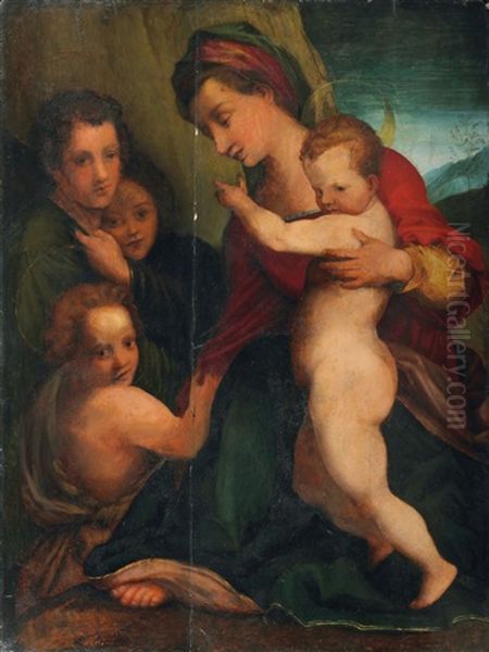 Madonna Mit Kind, Johannesknaben Und Engeln by Andrea Del Sarto