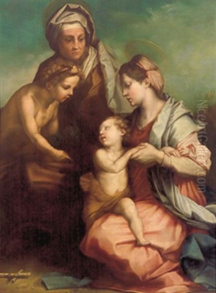 La Madonna Con Il Bambino, San Giovannino E La Santa Anna by Andrea Del Sarto