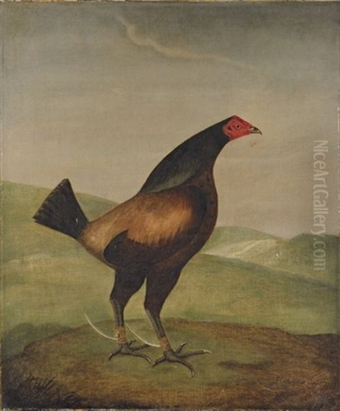 Lord Egremont's "dauntless," A Fighting Cock In A Landscape by Francis Sartorius the Elder