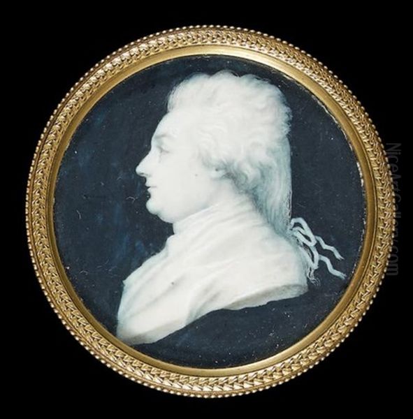 Portrait D'homme De Profil Vers La Gauche, Perruque A Queue Et Rubans by Piat Joseph Sauvage