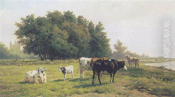 Cows At Pasture by Hendrik Savry