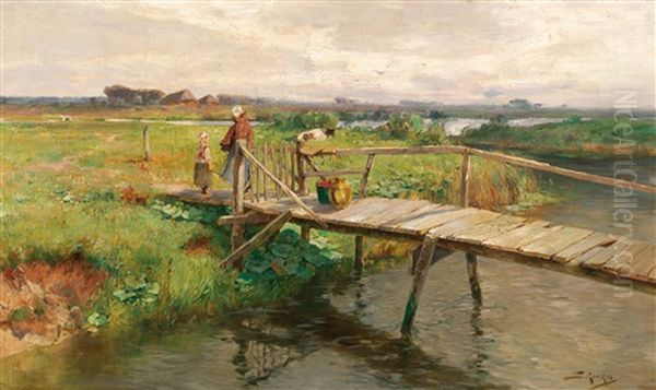 Summer Day In The Countryside by Jacques Matthias Schenker