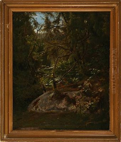 Forest Scene From Bornholm Island, Denmark by August Heinrich Georg Schiott