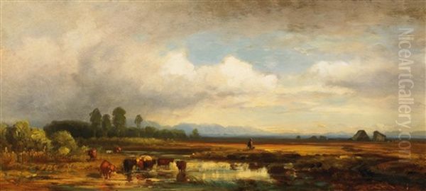 Oberbayerische Moorlandschaft by Eduard Schleich the Elder