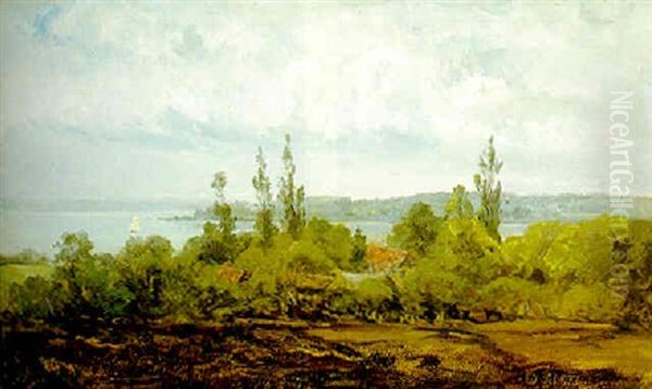 Ammersee Near Hersching by Eduard Schleich the Elder