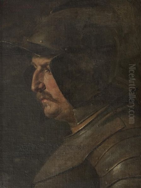 Head Of A Man In Armour by Konrad Schmider