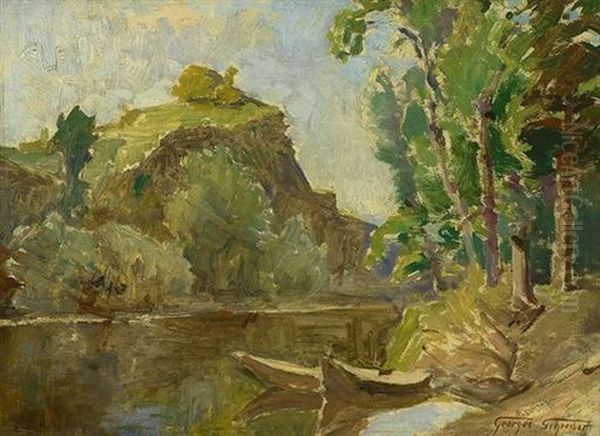 Flusslandschaft Im Fruhling by Georges Schreiber