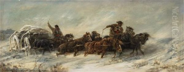 Snowy Scene by Adolf Schreyer