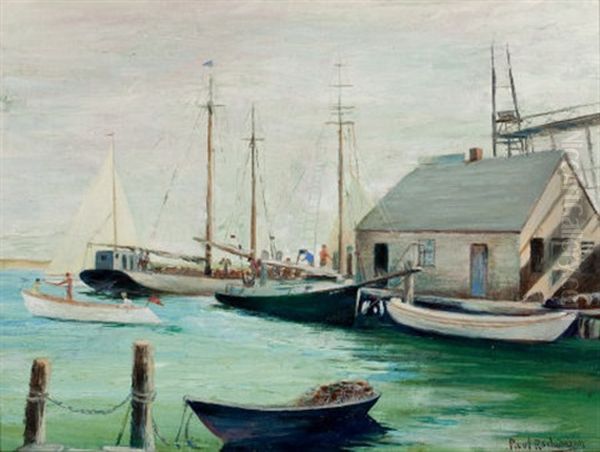 Sailboats At Dock by Paul Schumann