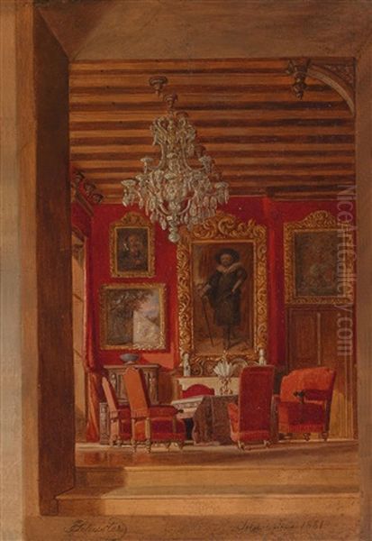 Interieur Auf Schloss Schwarzau Im Steinfeld by Josef Schuster