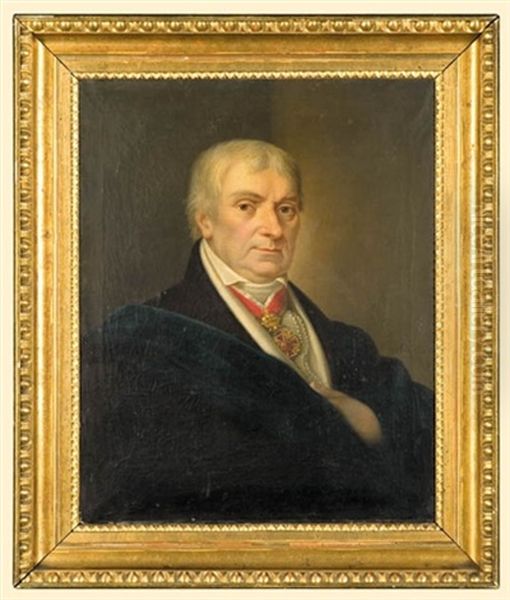 Male Portrait With The Leopold Decoration by Karl Gottlieb Schweikart