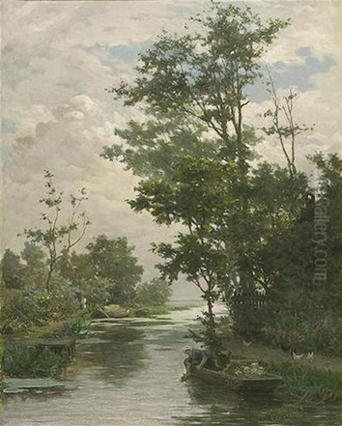 Lavandieres Le Long D'une Riviere by Henri van Seben