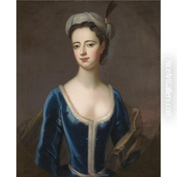 Portrait Of A Lady Anne Egerton, Countess Of Jersey by Enoch Seeman