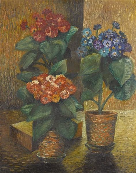 Stillleben. Blumen In Topfen (still Life. Flowers In A Pot) by Arthur Segal