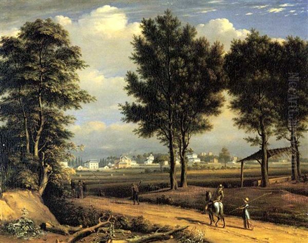 A View Of The Alpha Cottages, Near Paddington by John Seguier