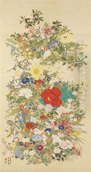 One Hundred Flowers And Plants by Kawabe Seiran