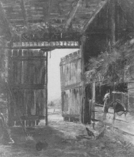 Barn Interior by Frank Henry Shapleigh