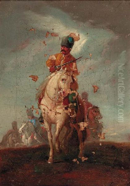 A Cavalryman On Horseback by Francesco Simonini