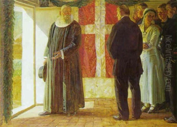 En Praest Forlader Et Brudehus by Knud Sinding