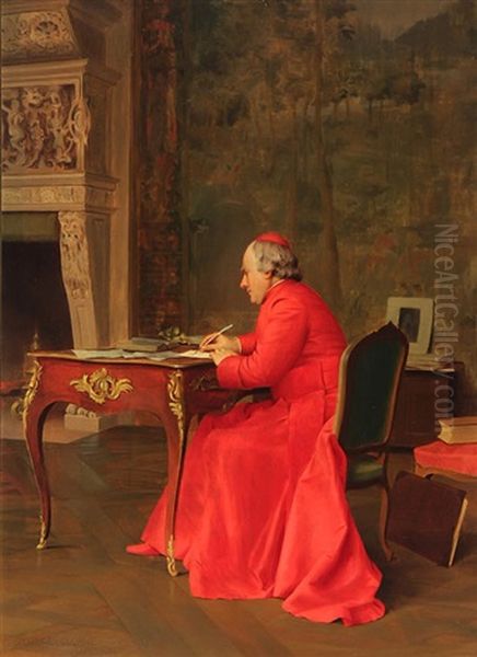 Cardinal At His Desk by George Sloane