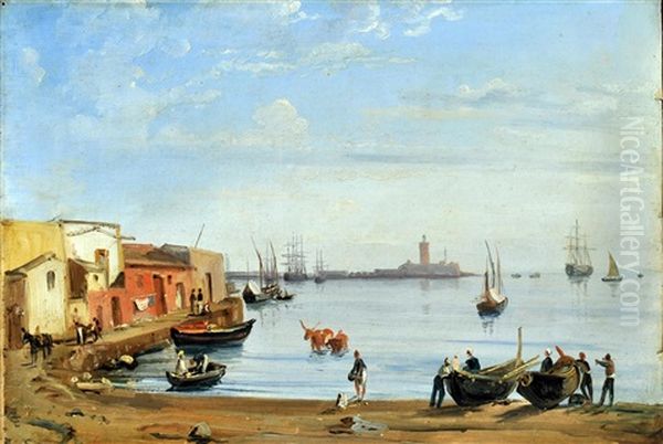 Marina Di Napoli Con Lanterna Del Molo by Gabriele Smargiassi