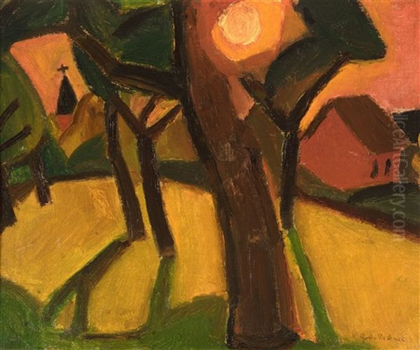 Orchard At Sunset by Gustave De Smet