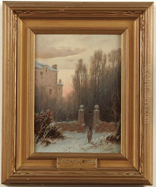 The Old Estate In Winter And To Christmas Service (a Pair) by Thomas Lochlan Smith