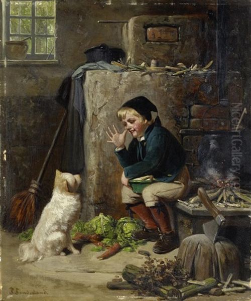 Der Kuchenjunge Mit Seinem Hund by Fritz Sonderland