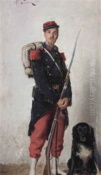 A Soldier With His Dog by Frederic Soulacroix