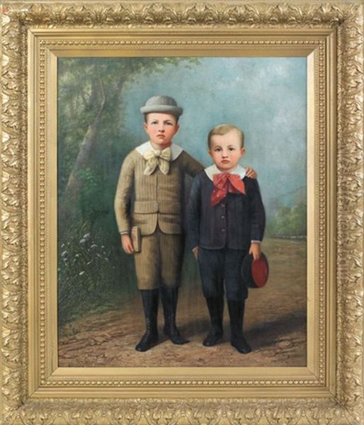 Portrait Of Two Young Boys by Frederick A. Spang