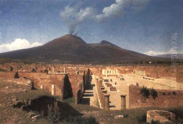 Vesuvius From Pompei by Louis Spangenberg