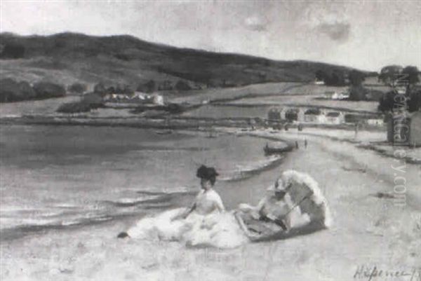 Ladies Reclining On The Beach by Harry Spence