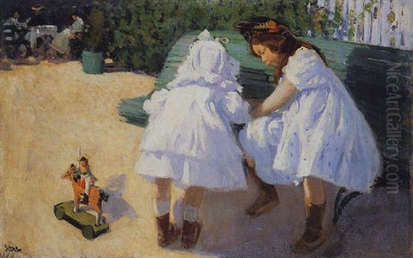 Playing On The Park Bench by Martha Stettler